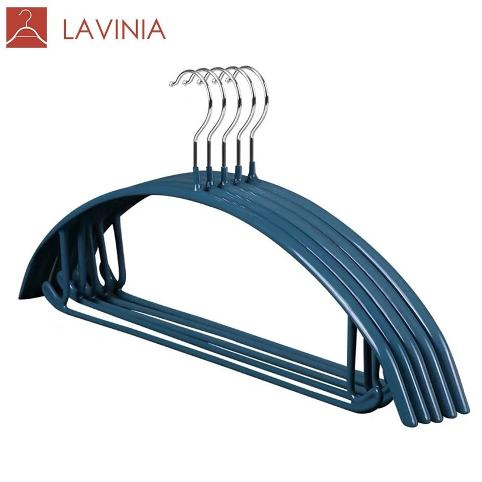 half round pvc coating metal hangers blue