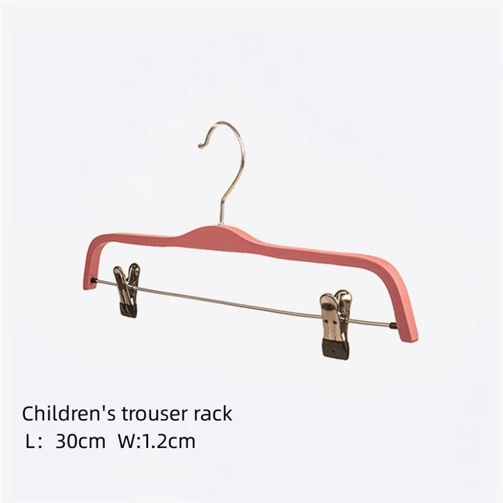 Pink Bentwood Pants Hanger With Clip